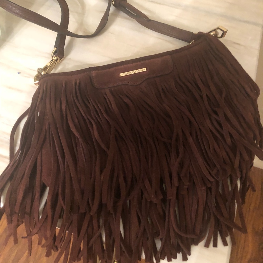 Rebecca Minkoff brown suede fringed crossbody